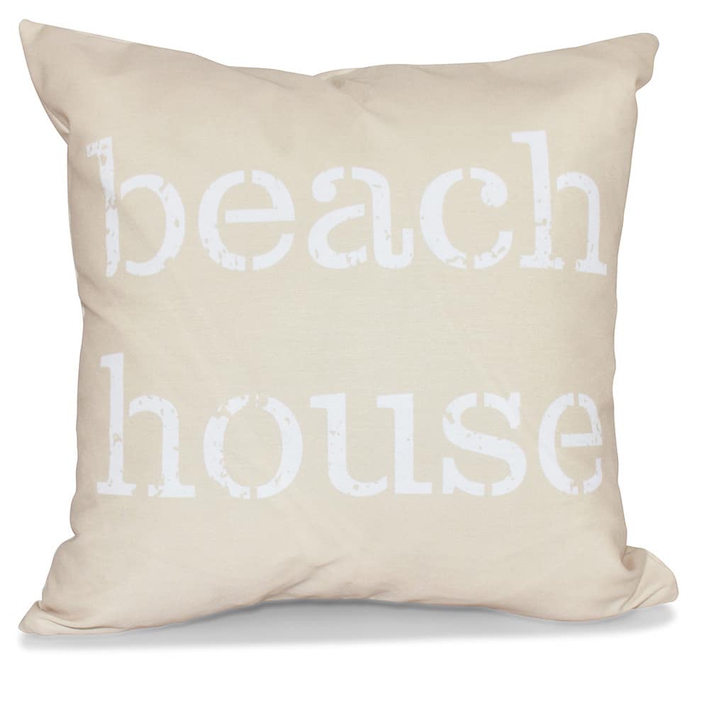 Beach House 26-inch Word Print Pillow