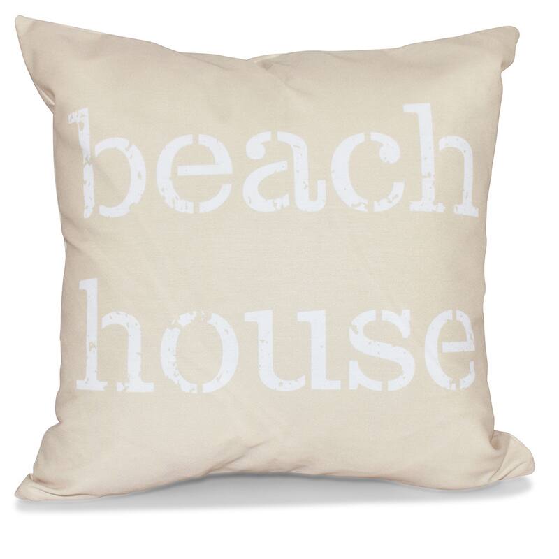Beach House 26-inch Word Print Pillow