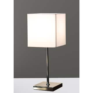 Clarissah 1-light White Fabric Chrome Table Lamp