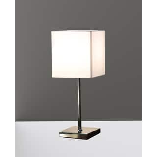 Clarissah 1-light White Fabric Chrome Table Lamp