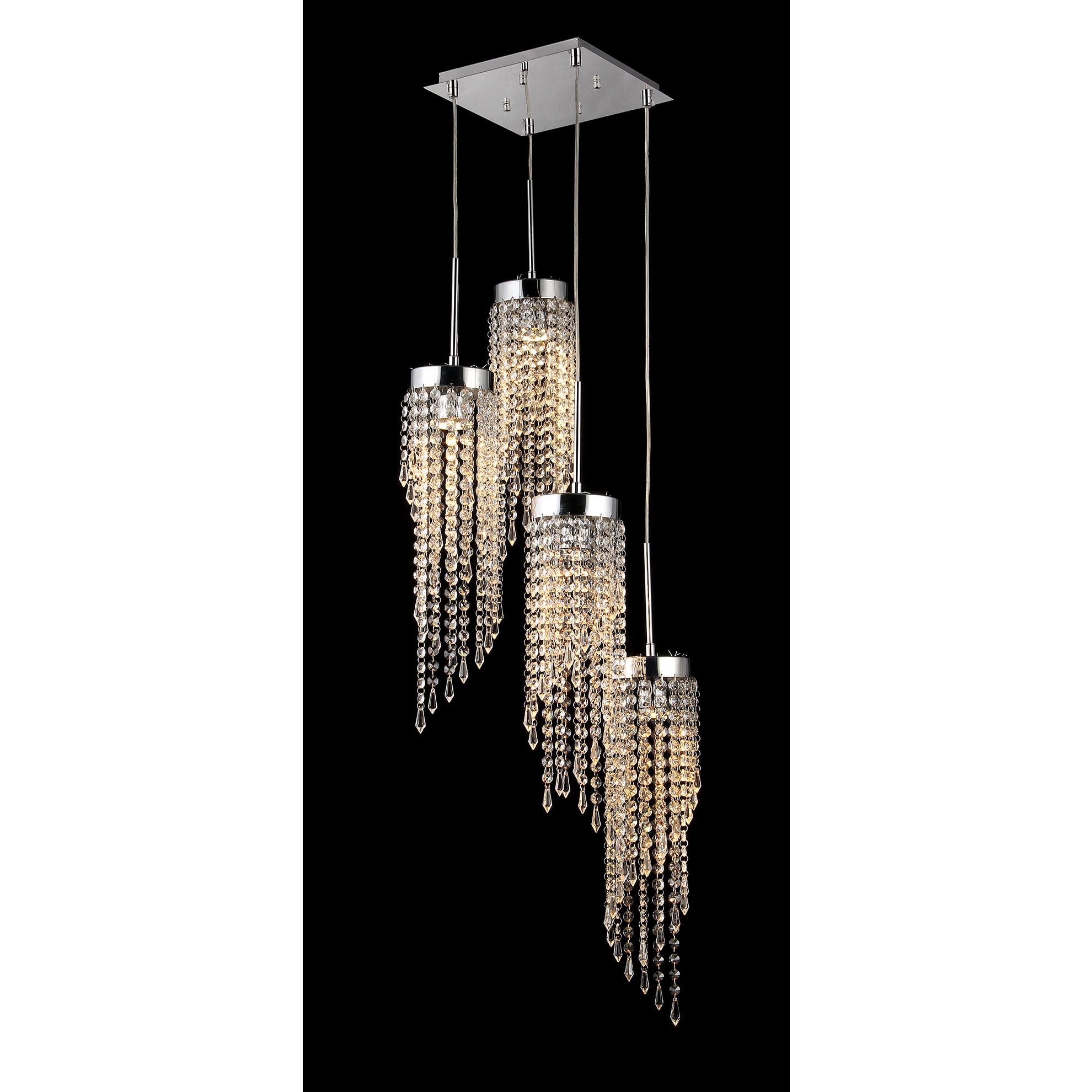Warehouse of Tiffany Millet 3-light Crystal 60-inch Chrome Chandelier