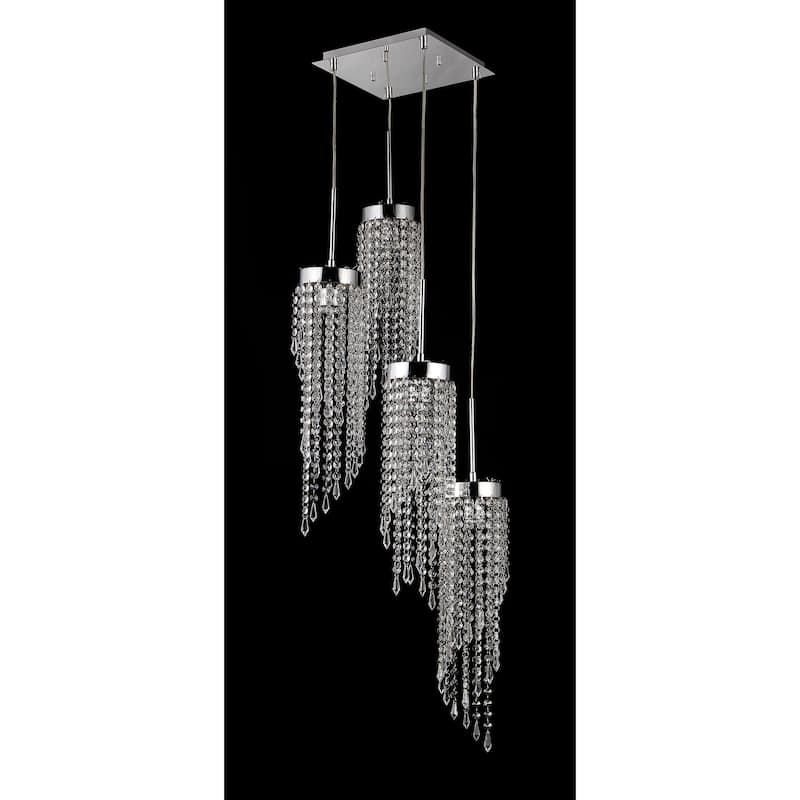 Millet 3-light Crystal 60-inch Chrome Chandelier