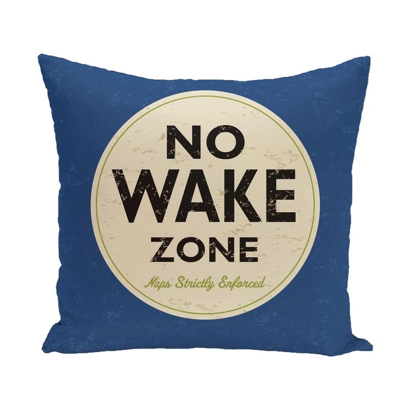 Nap Zone 20-inch Word Print Outdoor Pillow - Blue