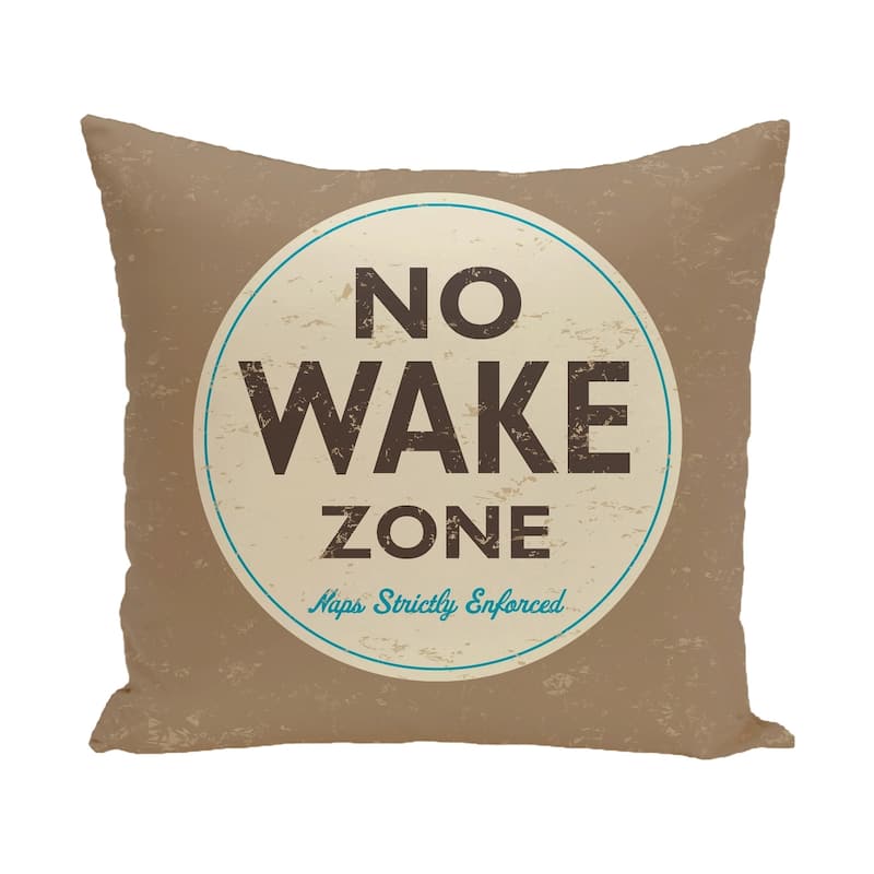 Nap Zone 20-inch Word Print Outdoor Pillow - Taupe