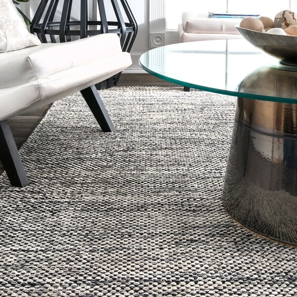 Shop nuLOOM Handmade Flatweave Contemporary Solid Cotton Grey Rug (7'6
