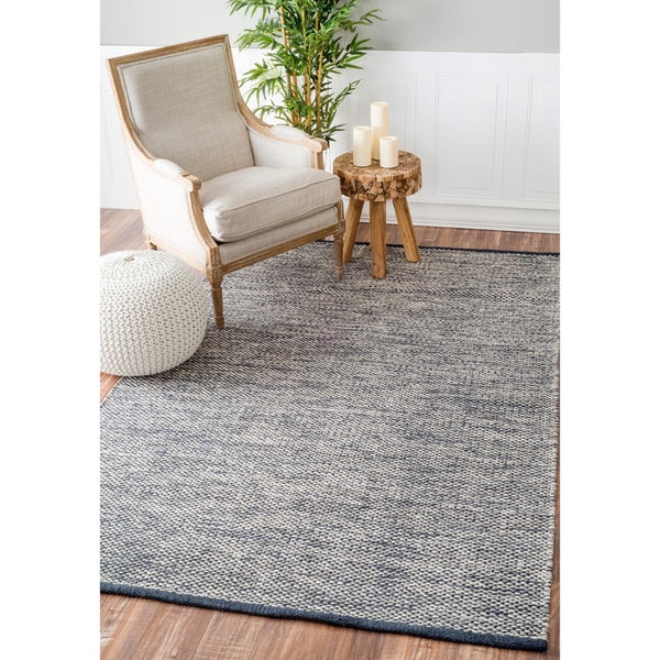 nuLOOM Handmade Flatweave Contemporary Solid Cotton Grey Rug (5' x 8') - 5' x 8'