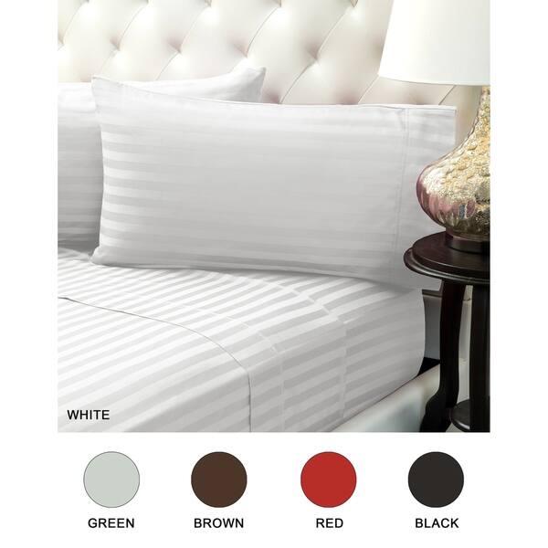 Shop Color Sense 310 Thread Count Cotton Bed Sheet Set Damask
