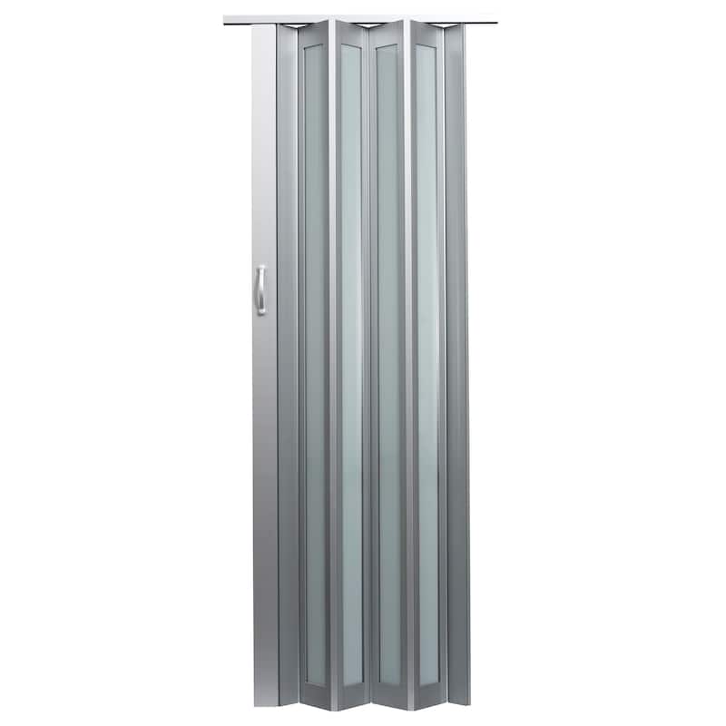 Homestyle Metro Aluminum Frosted PVC 36-inch Folding Door - Silver