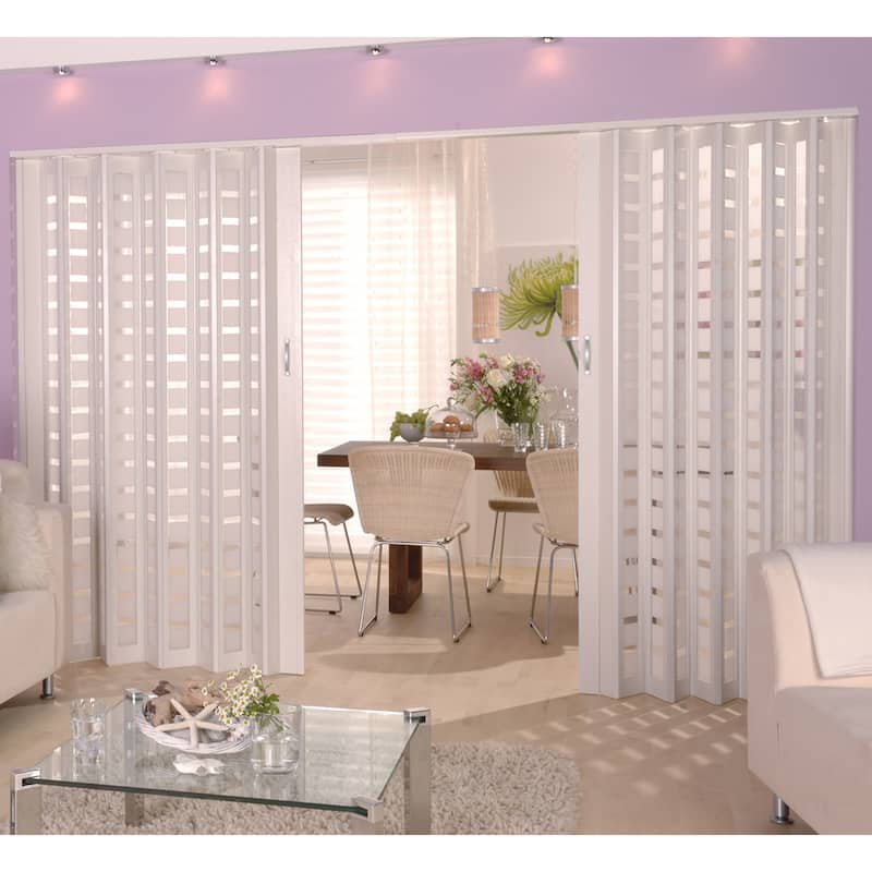 Homestyle Metro White Squares PVC 36-inch Folding Door