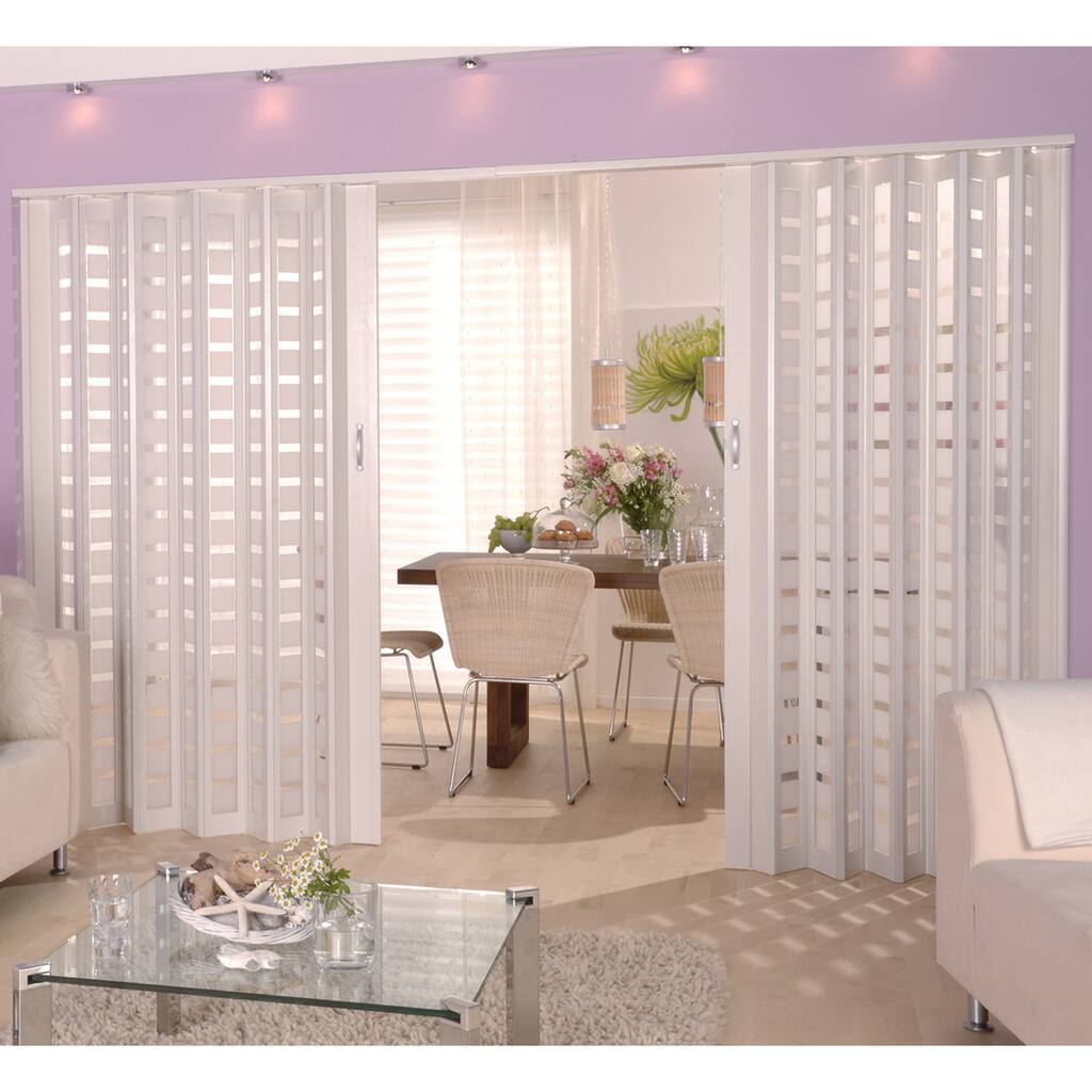 Homestyle Metro White Squares PVC 36-inch Folding Door