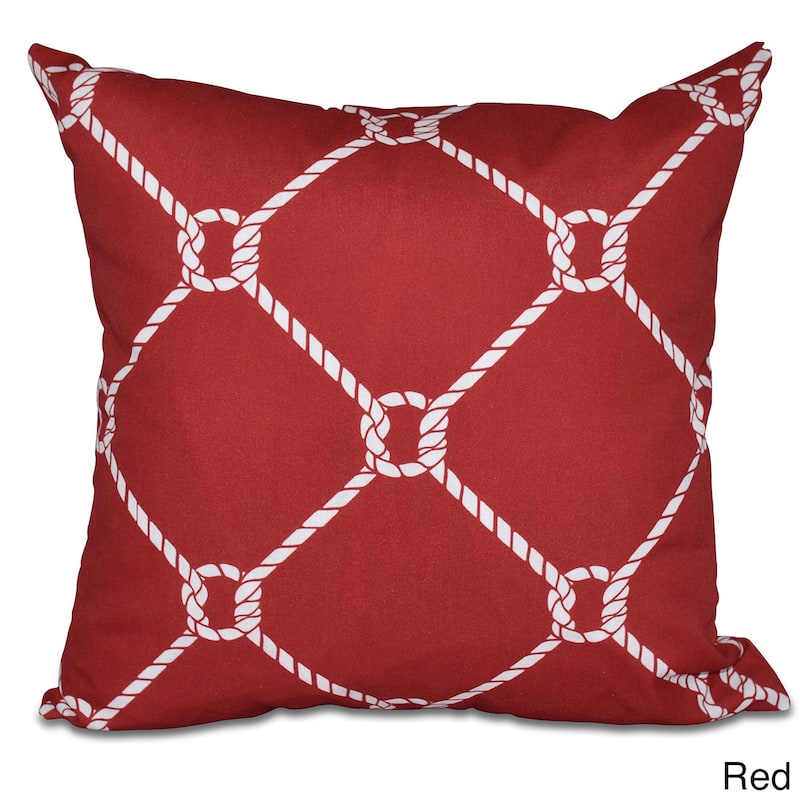 Ahoy Geometric Print 18-inch Pillow - Red