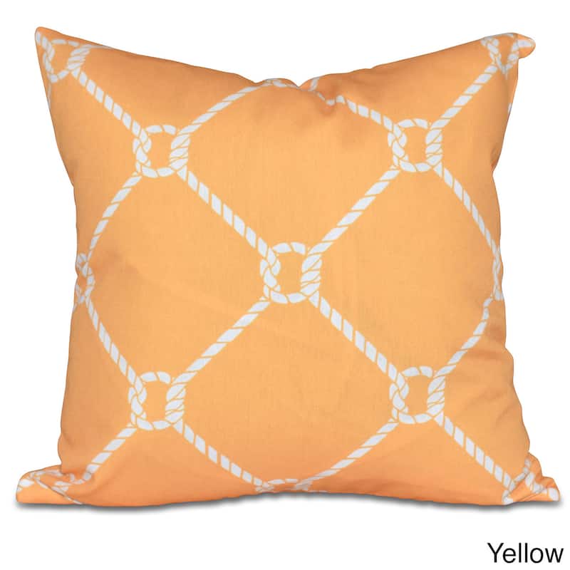 Ahoy Geometric Print 18-inch Pillow - Yellow