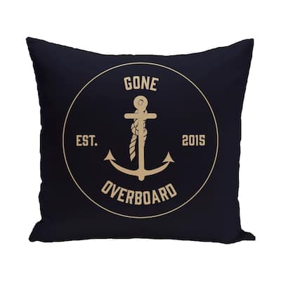 Gone Overboard 14 x 20 Word Print Outdoor Pillow