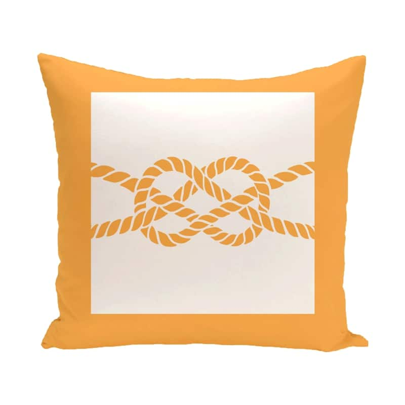 Nautical Knot 20-inch Geometric Print Outdoor Pillow - Yellow