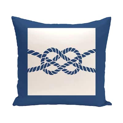 Nautical Knot 20-inch Geometric Print Outdoor Pillow