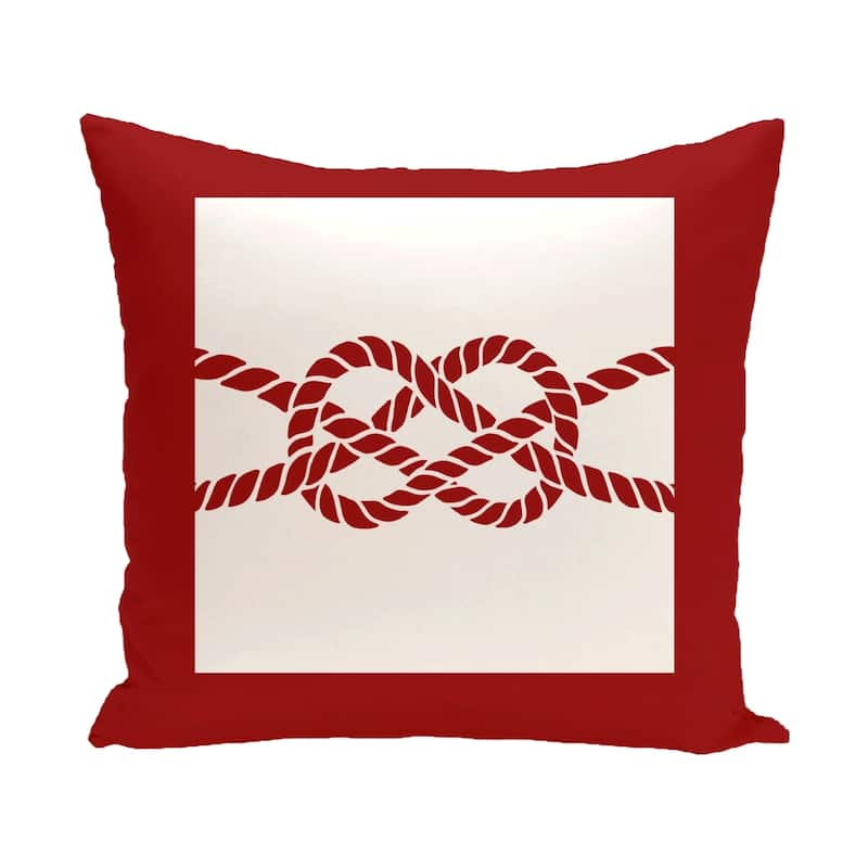 Nautical Knot 20-inch Geometric Print Outdoor Pillow - Red