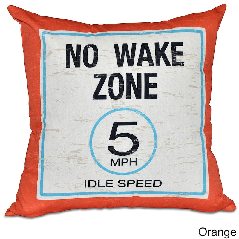 No Wake Word Print 20-inch Pillow - Orange