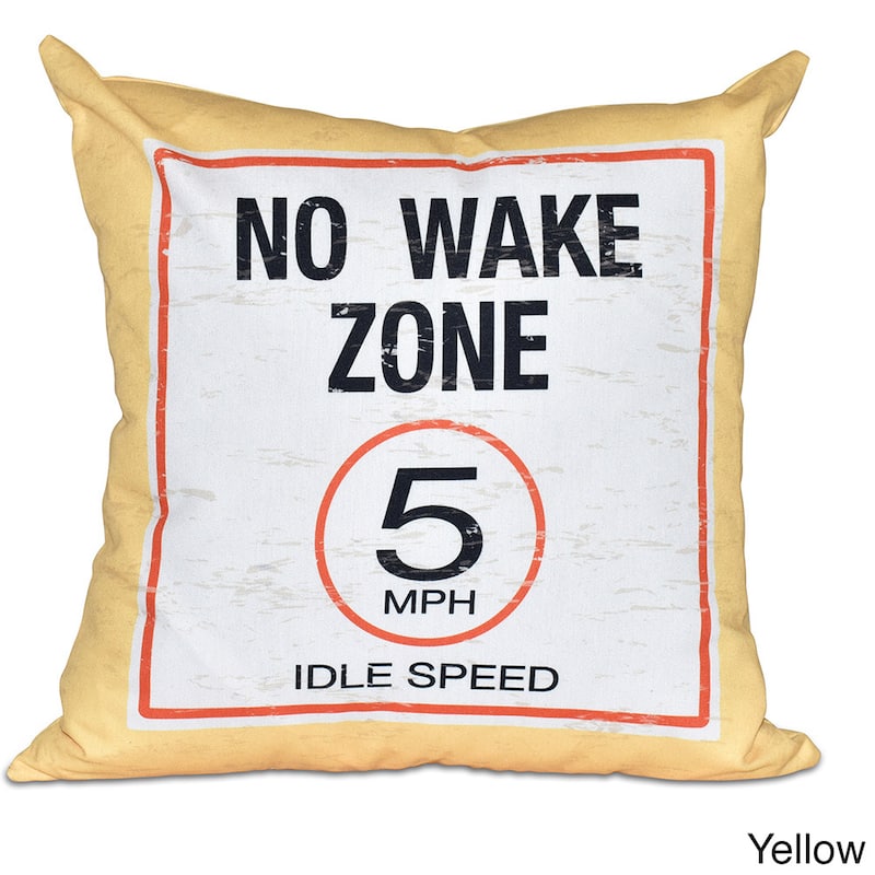 No Wake Word Print 20-inch Pillow - Yellow