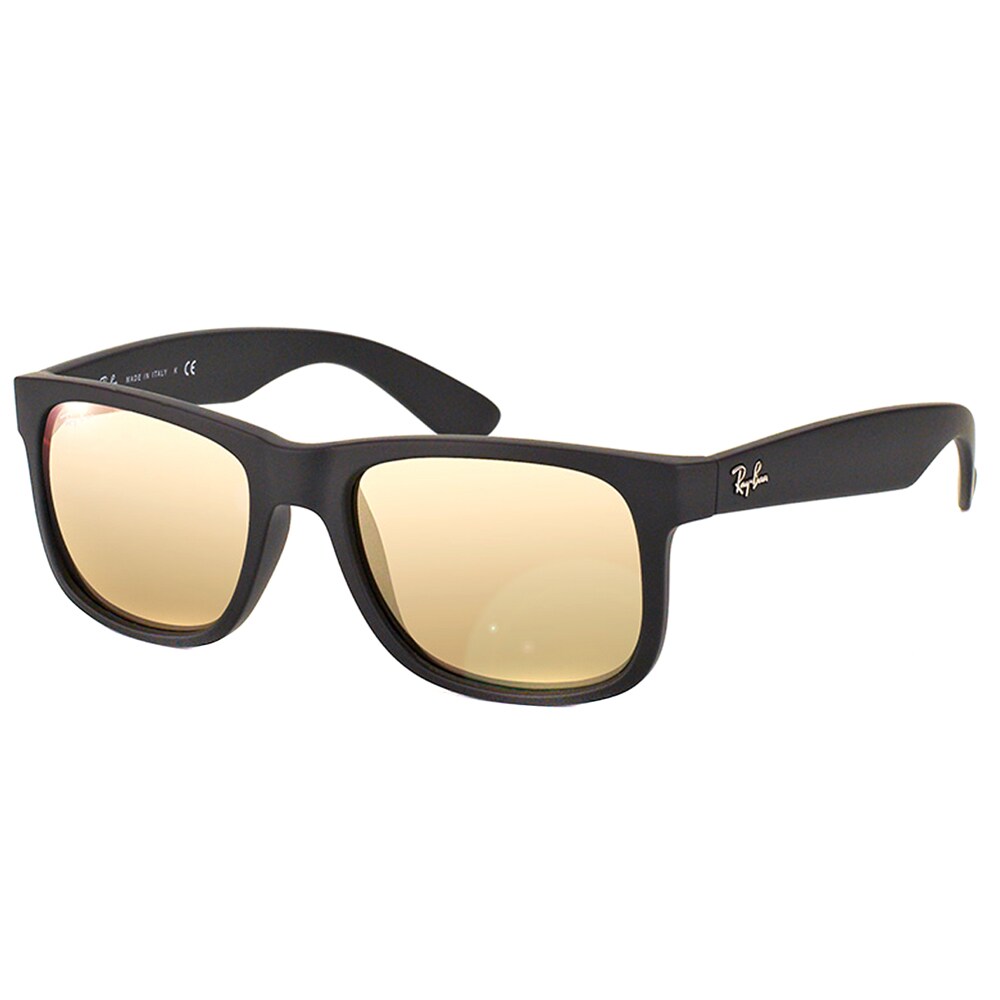 ray ban justin black gold mirror