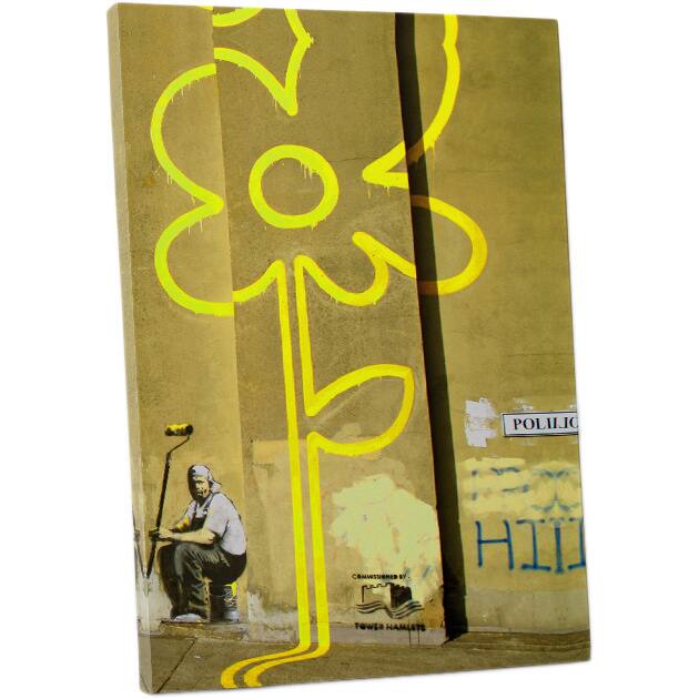 Banksy 'Yellow Flower Street' Gallery Wrapped Canvas Wall Art