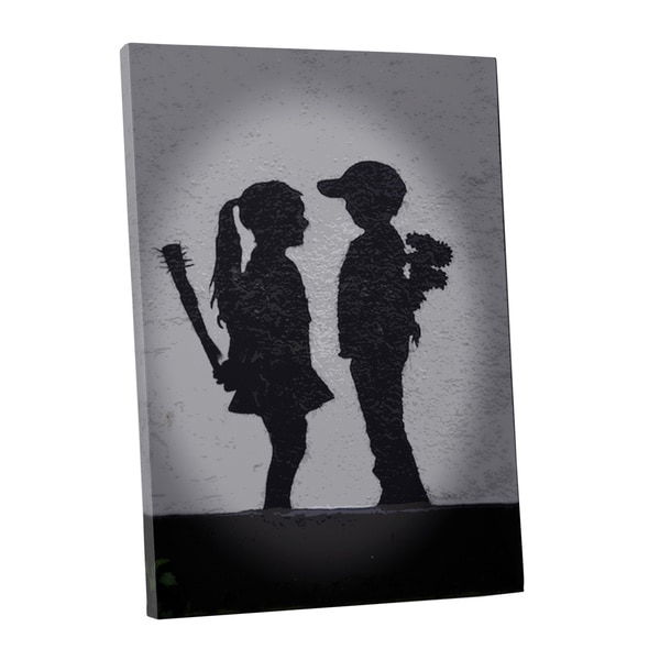 Shop Banksy 'Boy Meets Girl' Gallery Wrapped Canvas Wall Art - Free ...