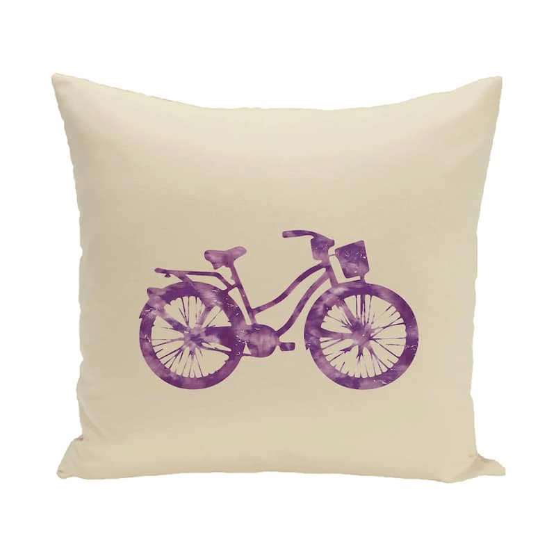 Life Cycle 16-inch Geometric Print Pillow - Purple