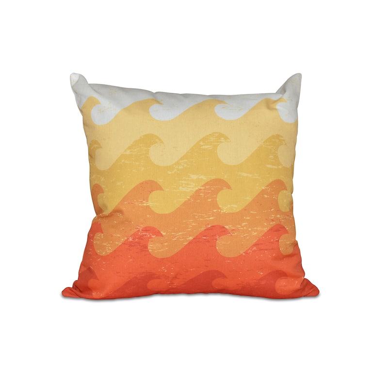 Deep Sea Geometric Print 18-inch Pillow - Yellow
