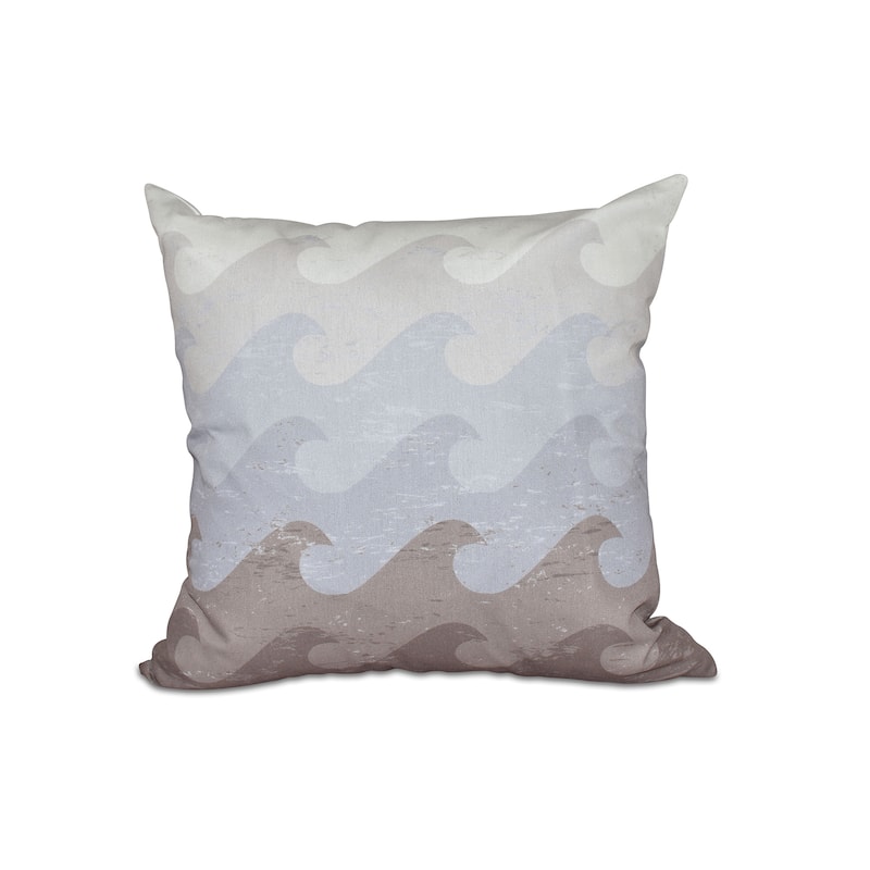 Deep Sea Geometric Print 18-inch Pillow - Grey