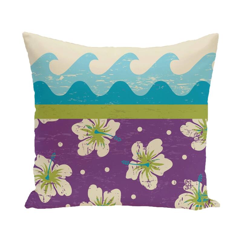 Hang Ten Floral Print 18-inch Pillow