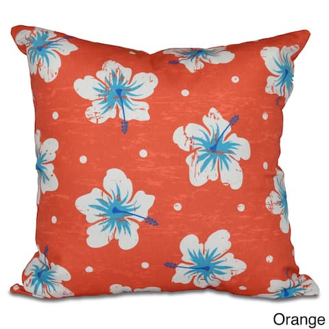 Hibiscus Blooms 18-inch Floral Print Pillow