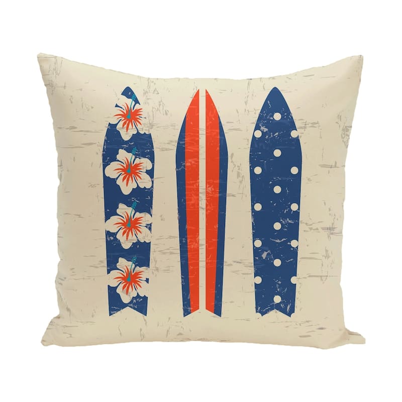Triple Surf Geometric Print 14 x 20-inch Outdoor Pillow