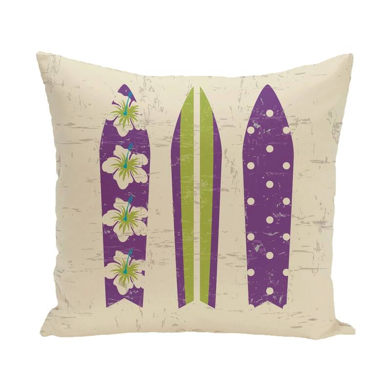 Triple Surf Geometric Print 14 x 20-inch Outdoor Pillow