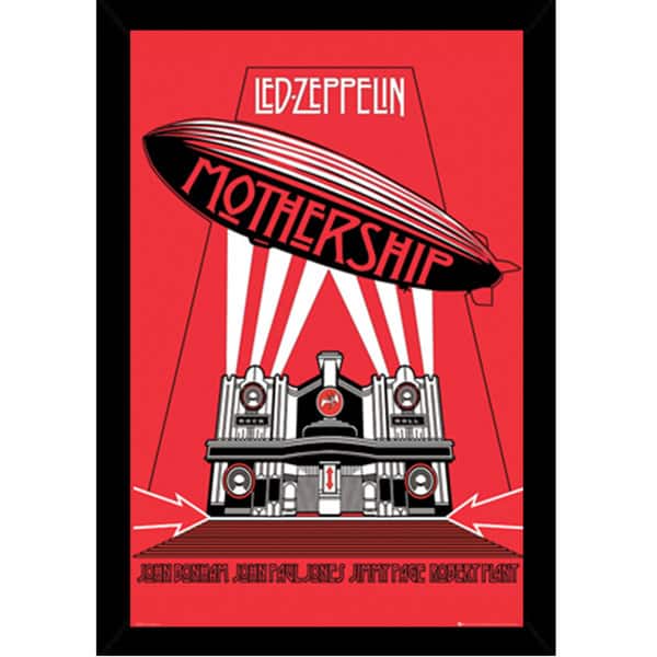 slide 1 of 2, Led Zeppelin - Mothership Print with Traditional Black Frame (24 x 36)