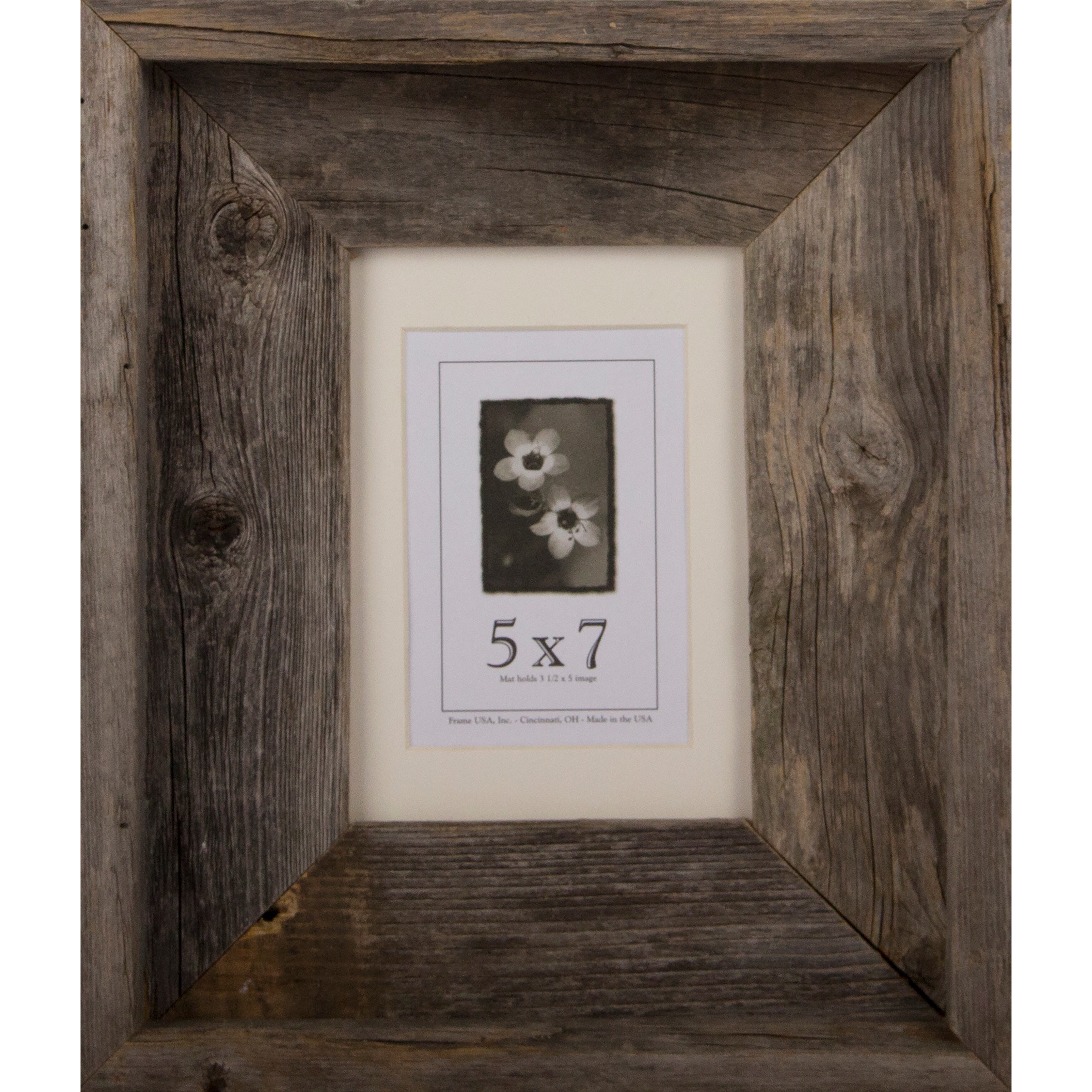 1 5x7 Barn-wood Rustic Picture Frame with Texas Star 