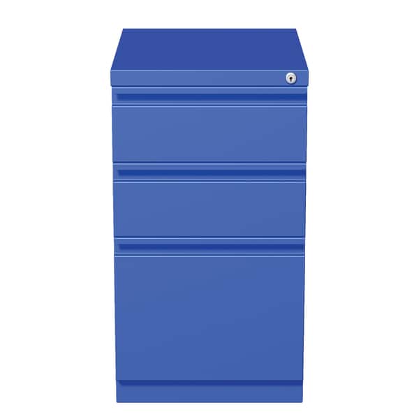 slide 2 of 4, Hirsh 20-inch Commercial Mobile Pedestal Blue 3-Drawer File Cabinet