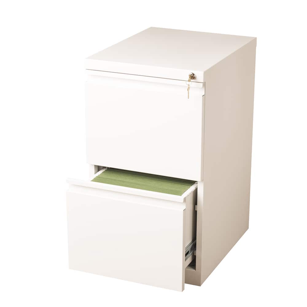 Hirsh 20" D Commercial Mobile Pedestal 2-Drawer File Cabinet, White