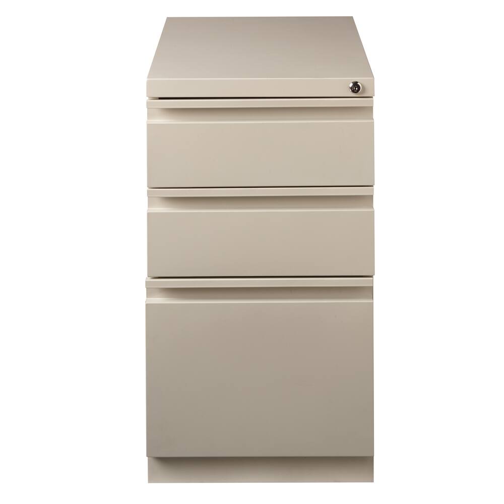 Hirsh 23" D Commercial Mobile Pedestal 3-Drawer File Cabinet, Putty