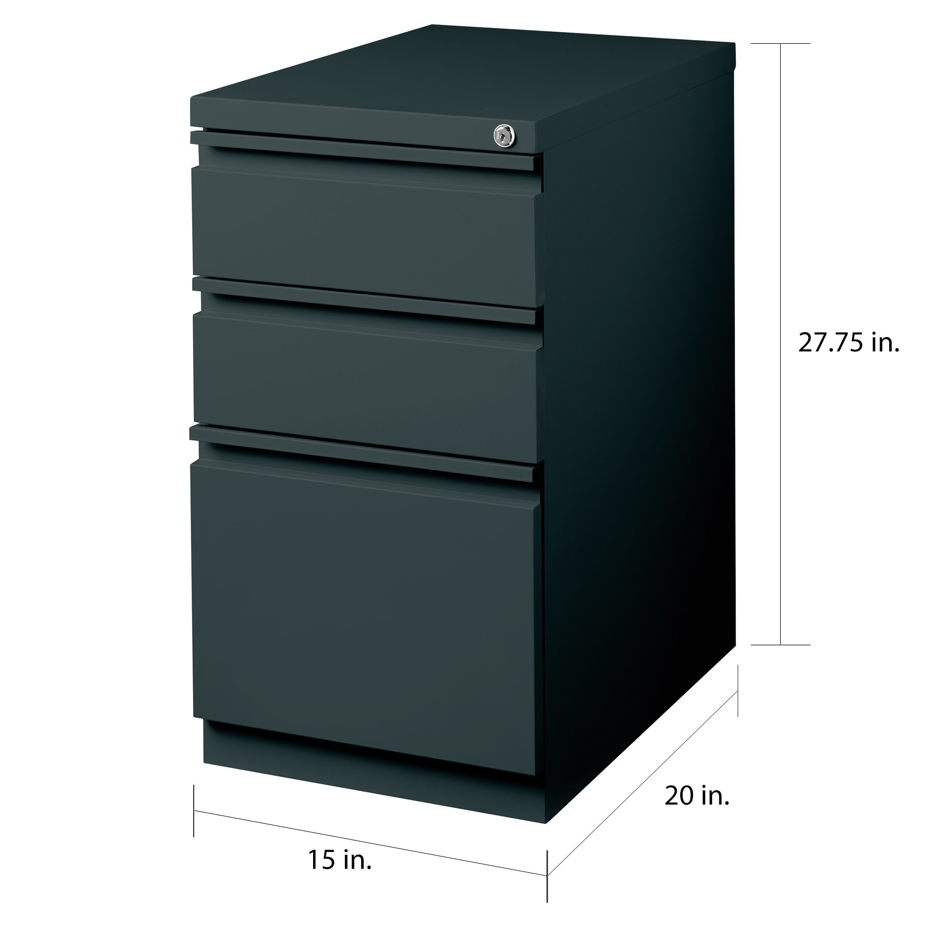 Shop Hirsh 20 D Commercial Mobile Pedestal 3 Drawer File Cabinet