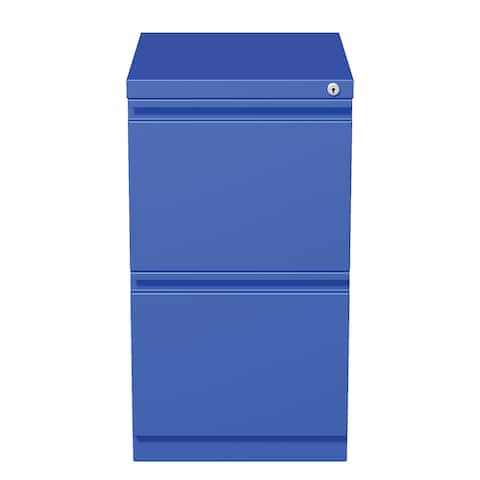 Hirsh 20" D Commercial Mobile Pedestal 2-Drawer File Cabinet, Blue