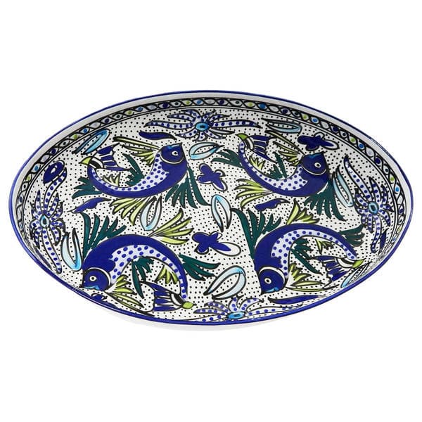 Vintage Le Souk Tunisian Hand Painted Traditional Fish  Le Souk hand painted fish plate main image 1