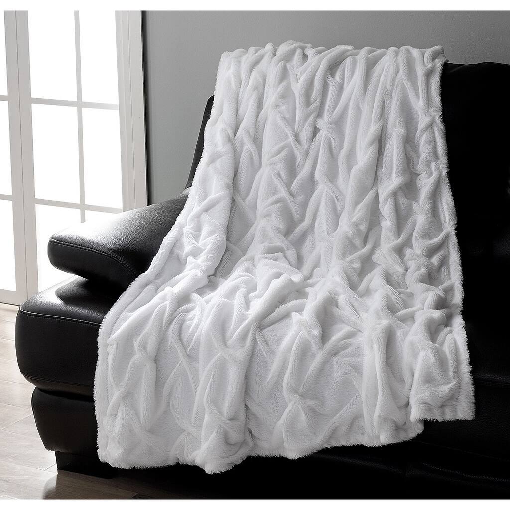 Baldwin Ruched Faux Fur Throw