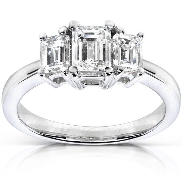 Annello by Kobelli 14k Gold 1ct TDW Diamond Three-stone Ring