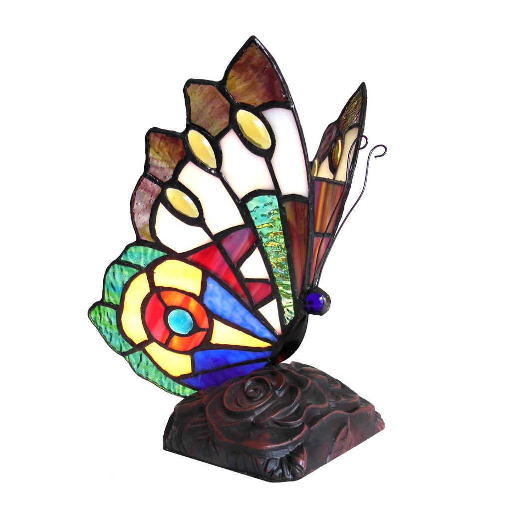 Tiffany-Style 1-light Butterfly Accent Lamp