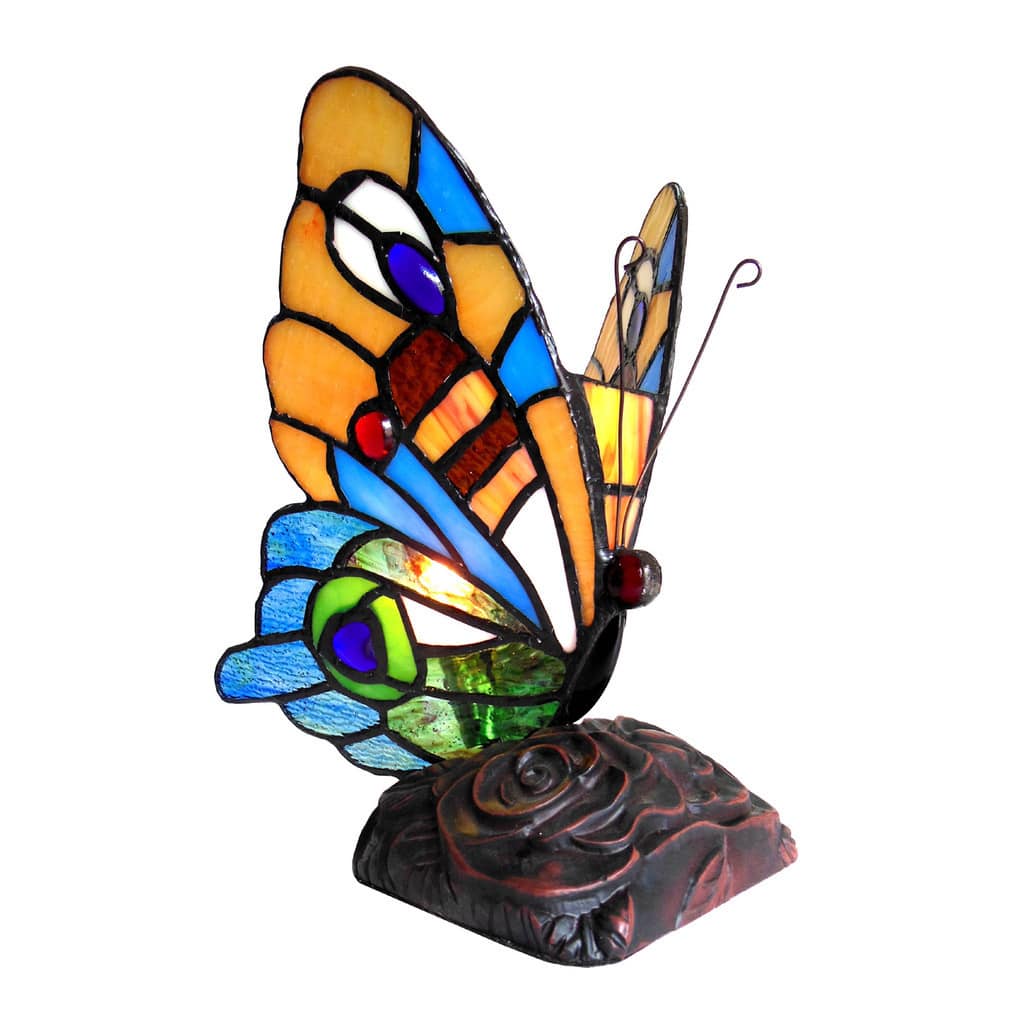 Tiffany-Style Butterfly Design 1-light Accent Lamp