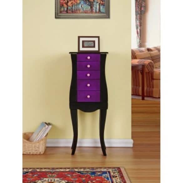 Bella Purple Jewelry Armoire Cabinet Organizer