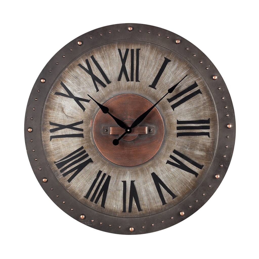 Metal Roman Numeral Outdoor Wall Clock