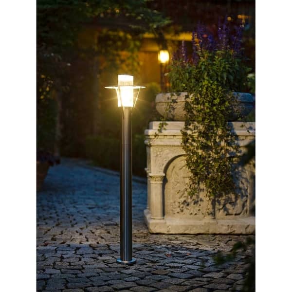 Eglo Belfast 1-light Stainless Steel Outdoor Post Light with Clear Glass - 10811571
