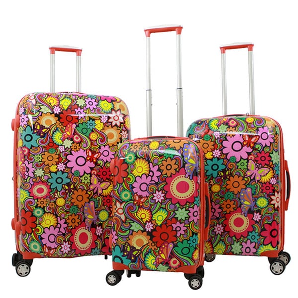 Gabbiano Industrial Chic Orange Multi-Floral 3-piece Expandable ...