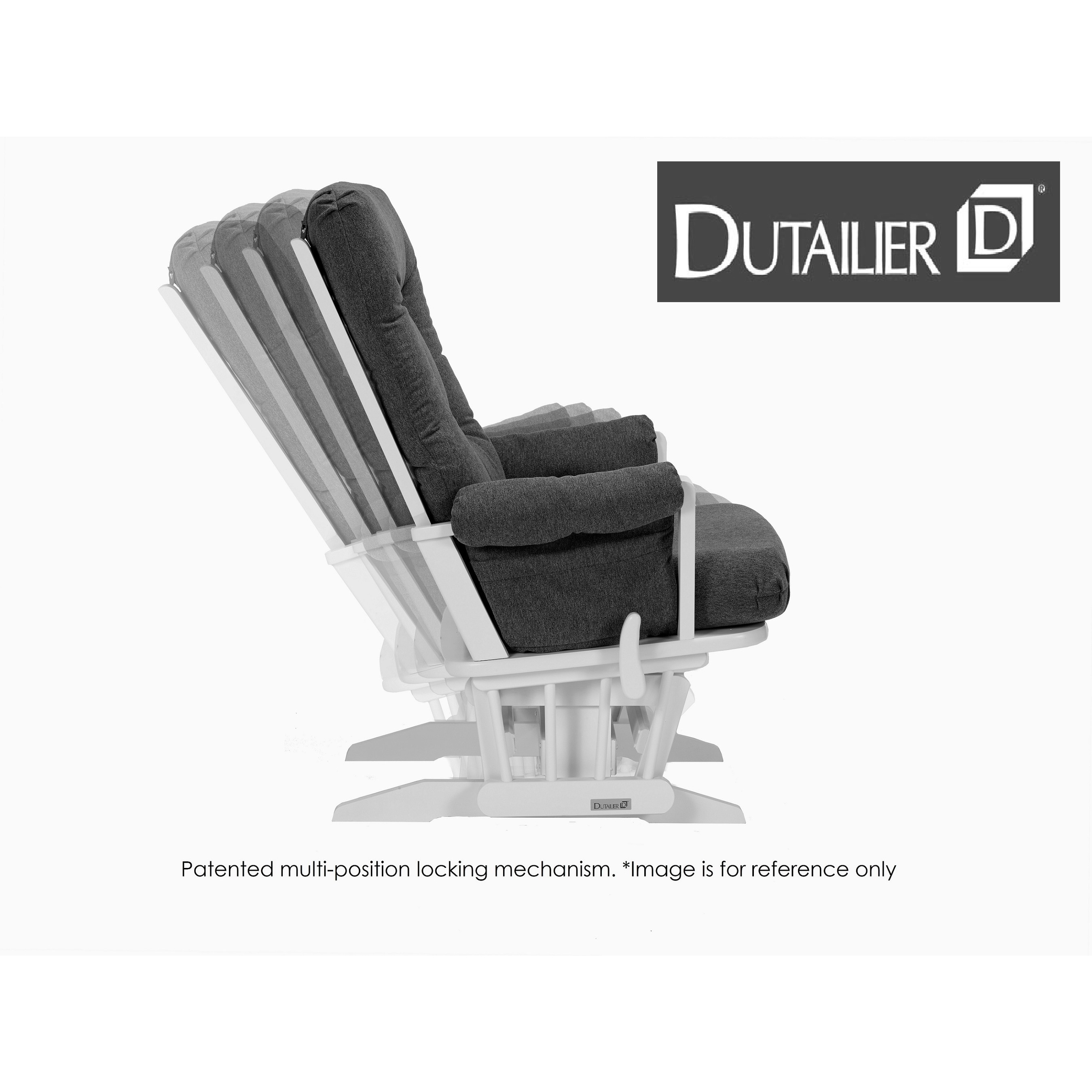 Dutailier Modern Multiposition Glider with Nursing Ottoman Combo