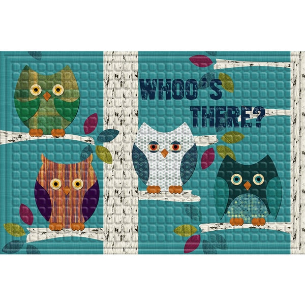 Indoor/ Outdoor Patchwork Owl Doormat (24 x 36)